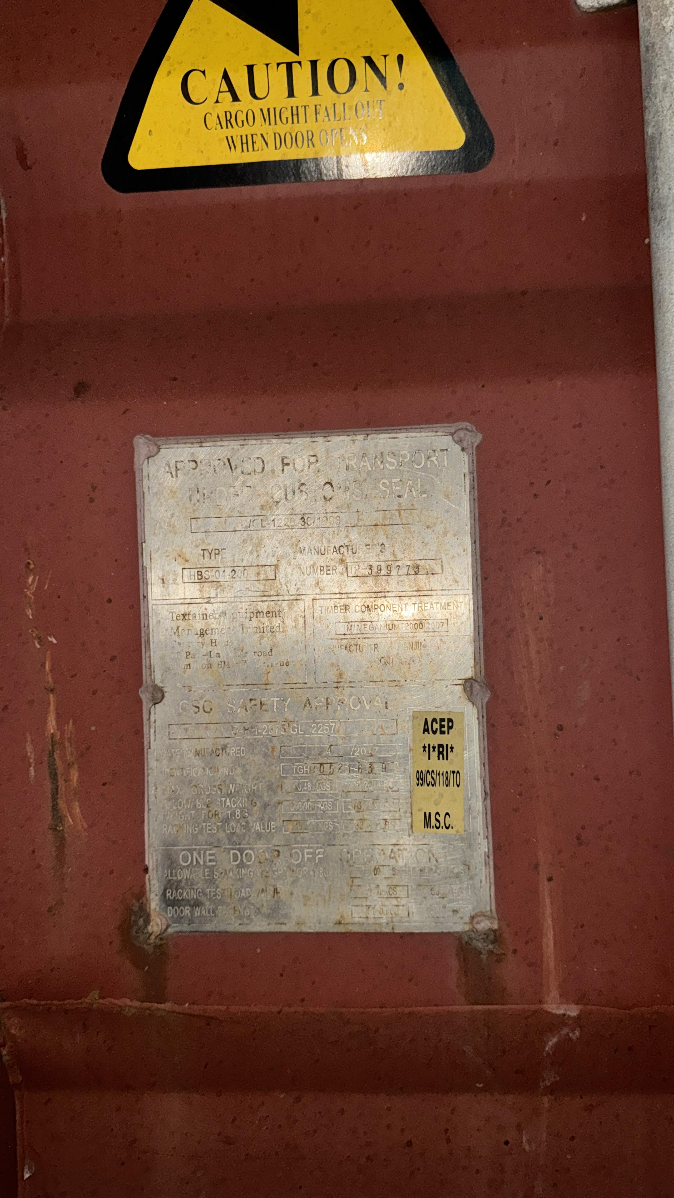 Морской контейнер TGHU0521639